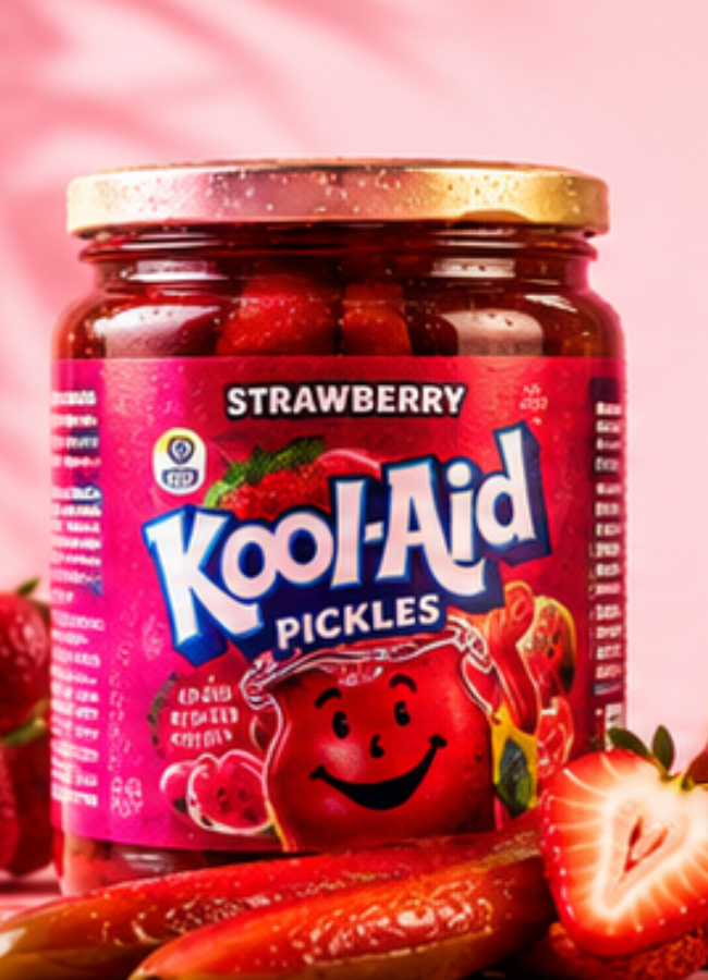 Strawberry Kool-Aid flavored pickle